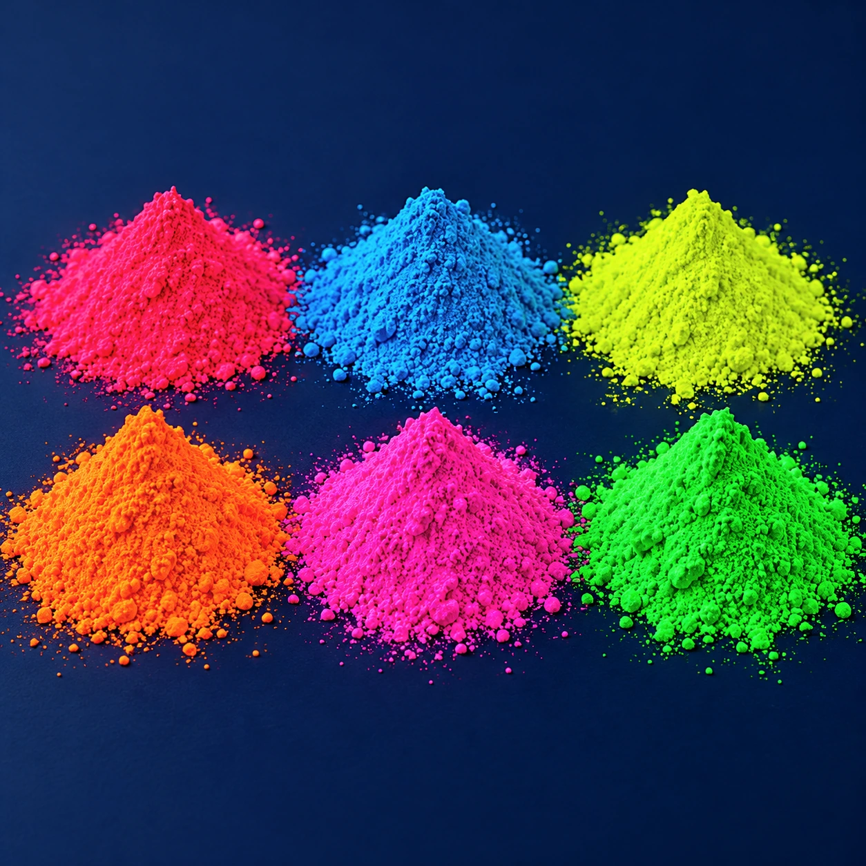 Pigmentos fluorescentes bajo luz normal