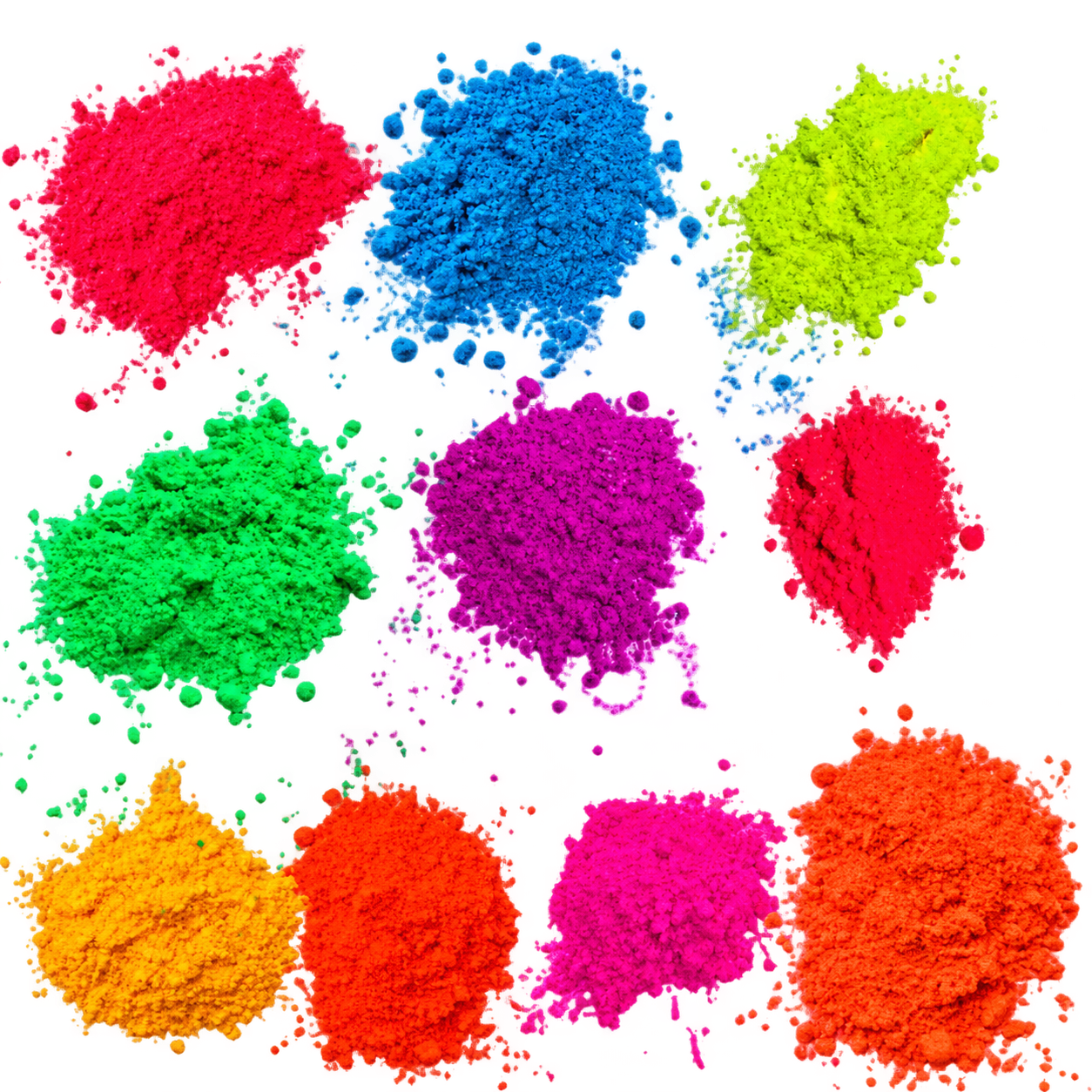 Pigmentos fluorescentes de varios colores